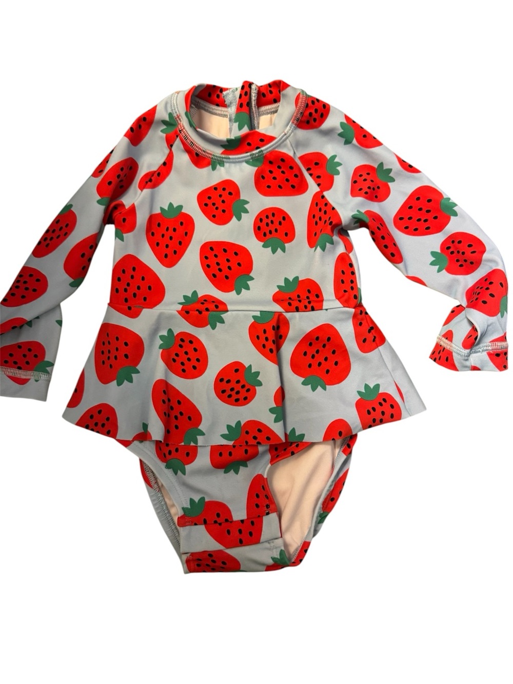 Hanna Andersson Baby One-Piece Skirted Strawberry print Rashguard Swimsuit